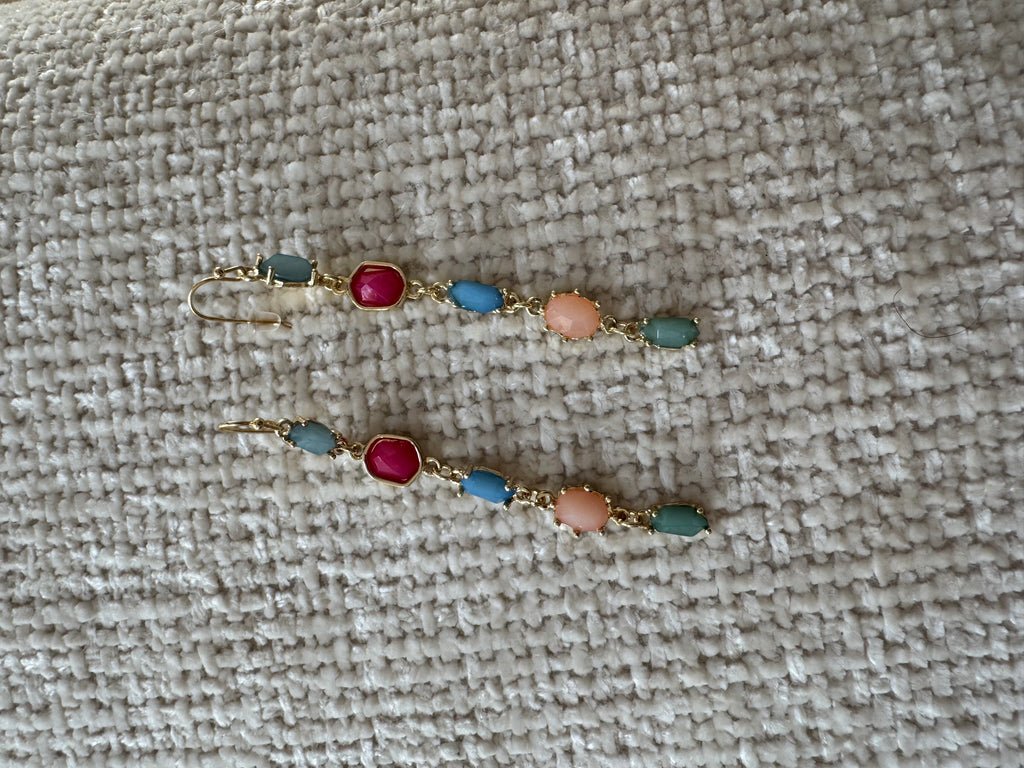 Pendientes largos multicolor