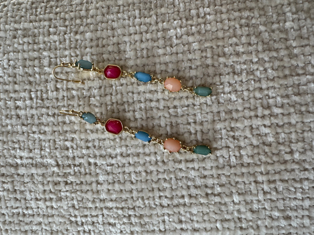Pendientes largos multicolor