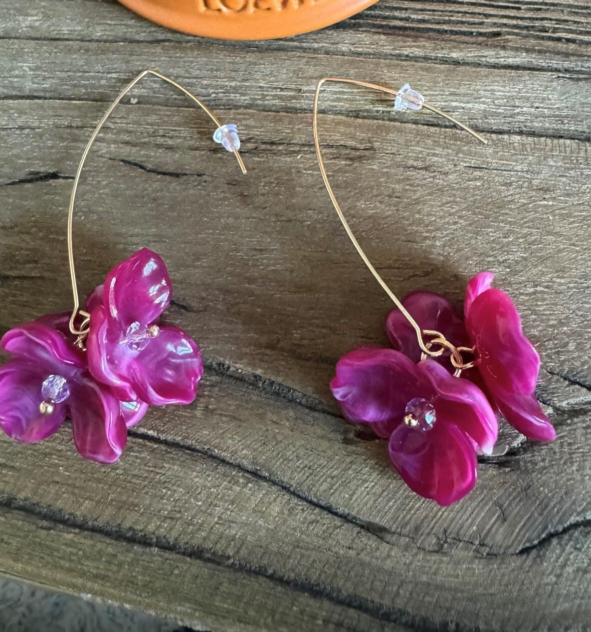 Pendientes flor rosa