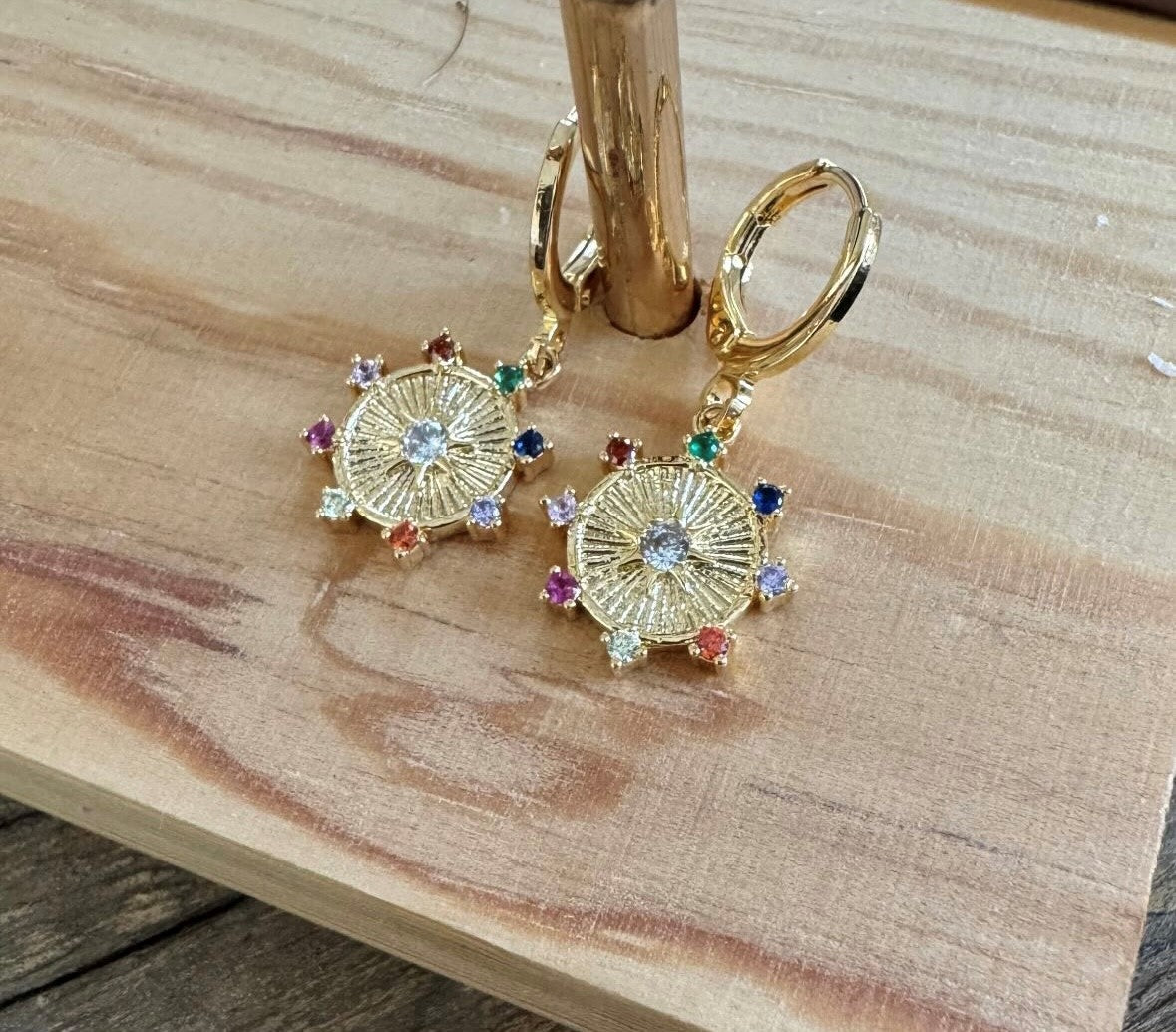 Pendientes circulo multicolor