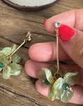 Pendientes flor verdes