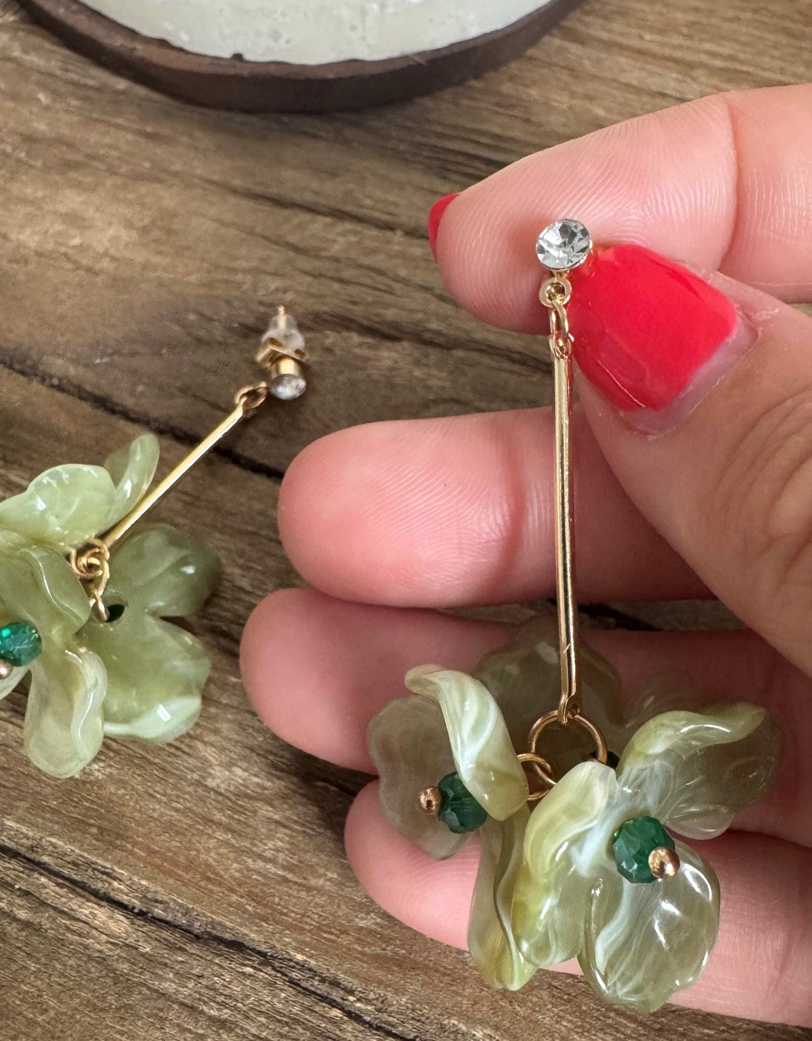 Pendientes flor verdes