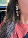 Pendientes dorados flor grandes
