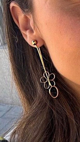 Pendientes flor y circulo doble