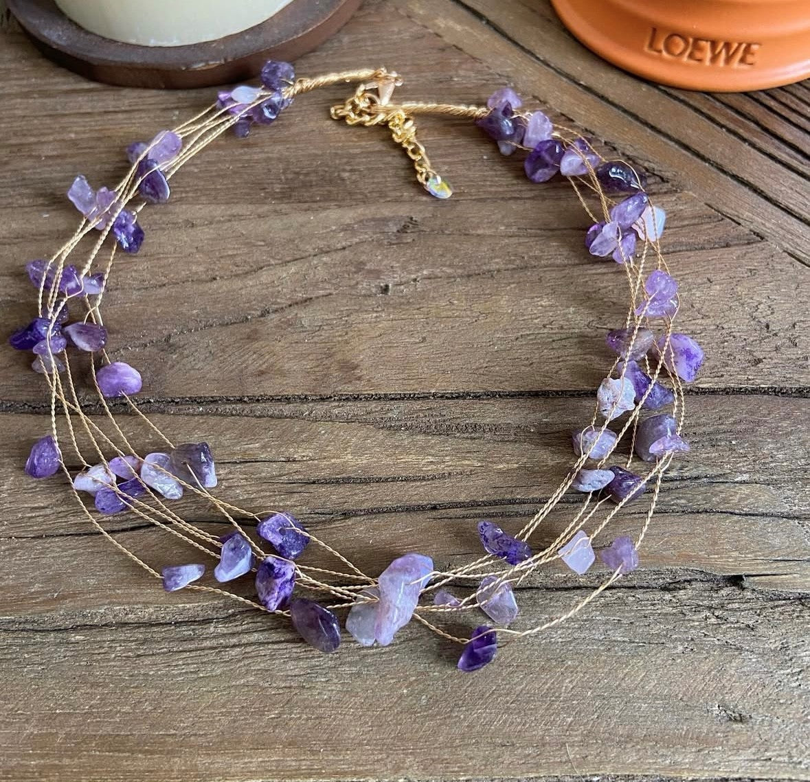 Gargantilla piedras lilas