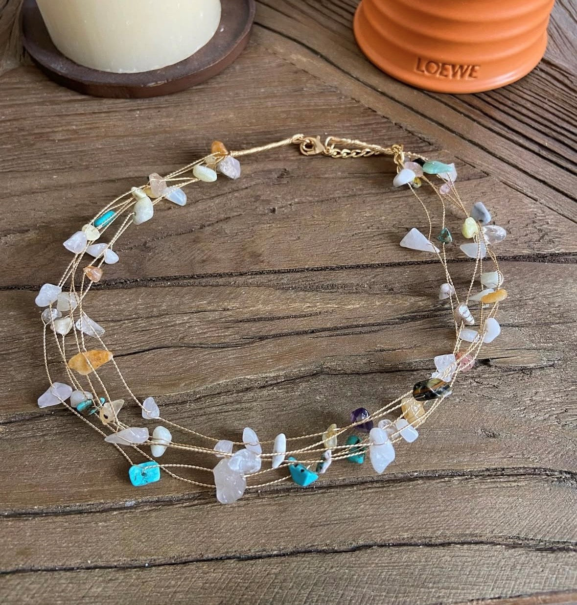 Gargantilla piedras multicolor