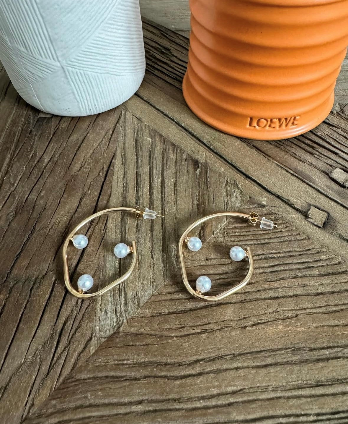 Pendientes aro y perla